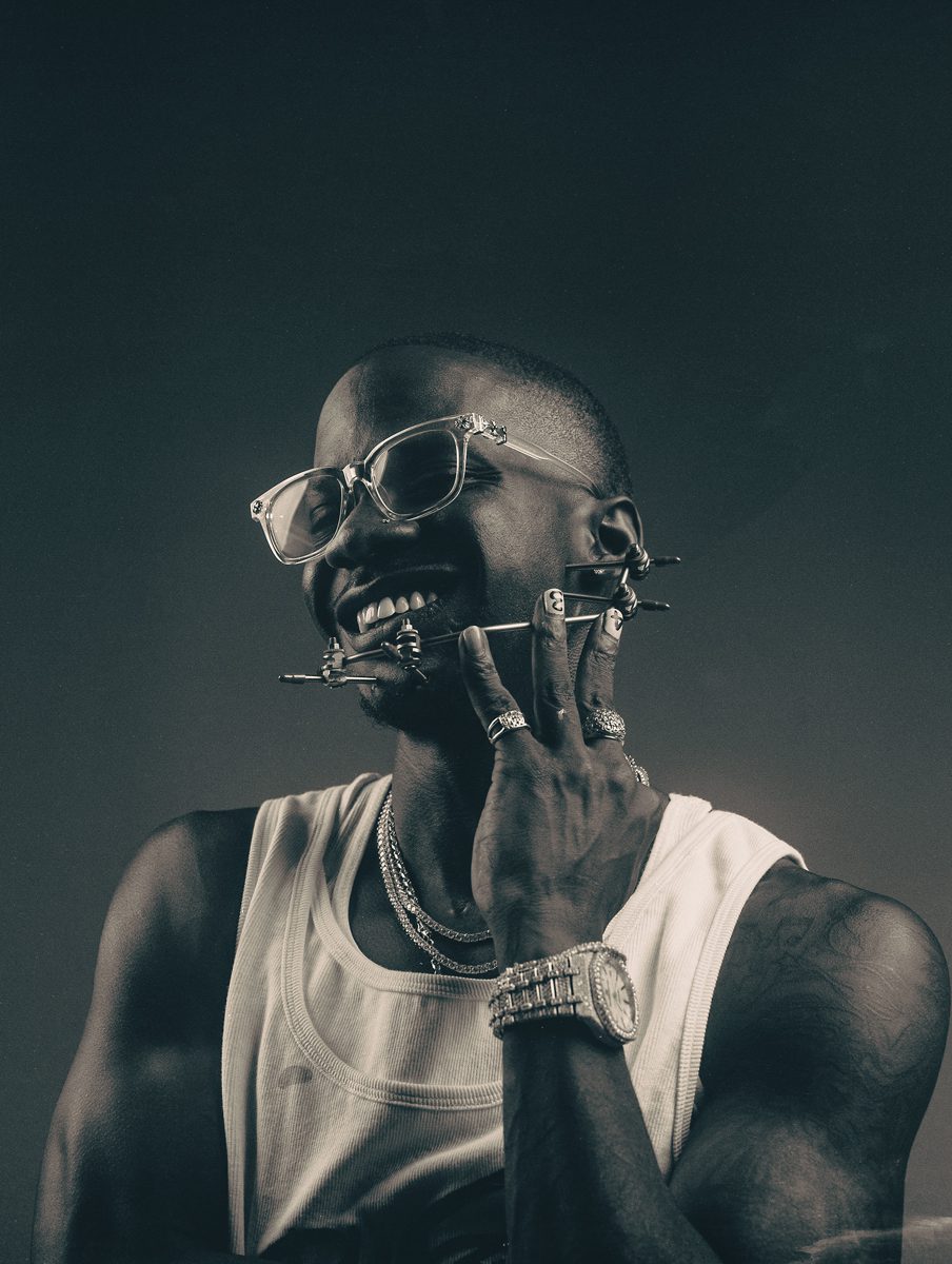 Black and white portrait of a black man