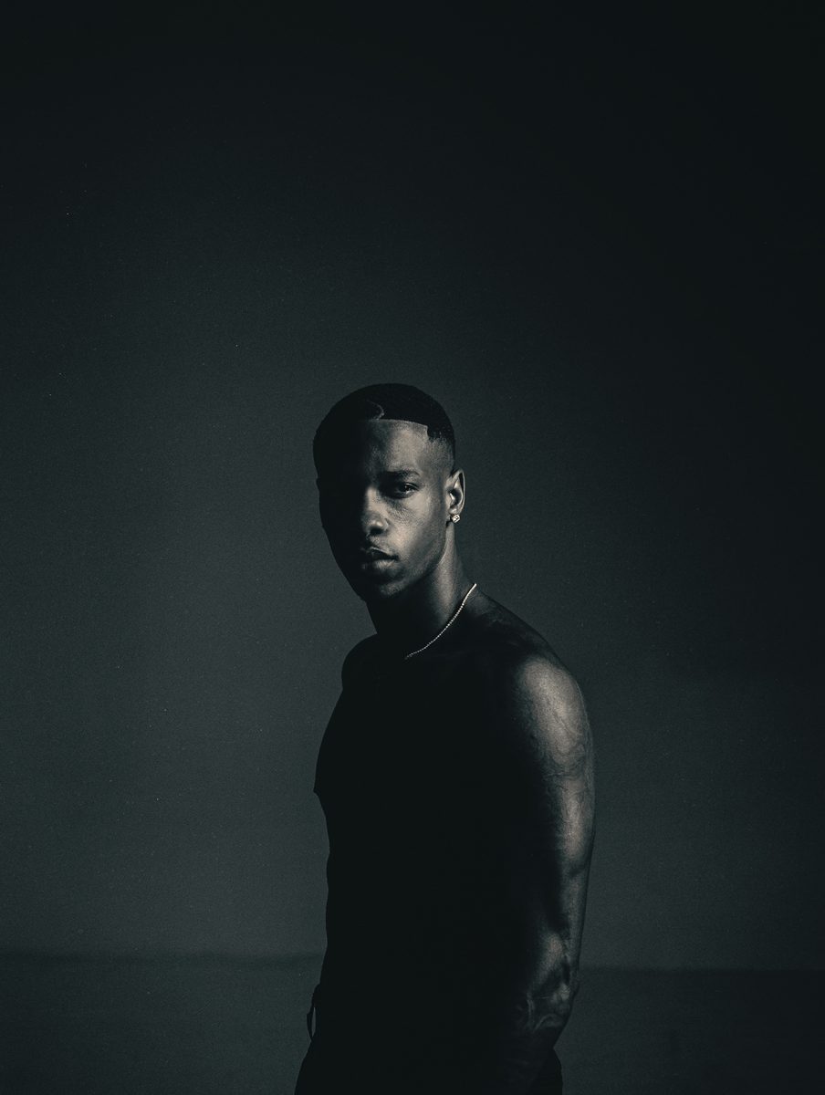 Black and white portrait of a black man
