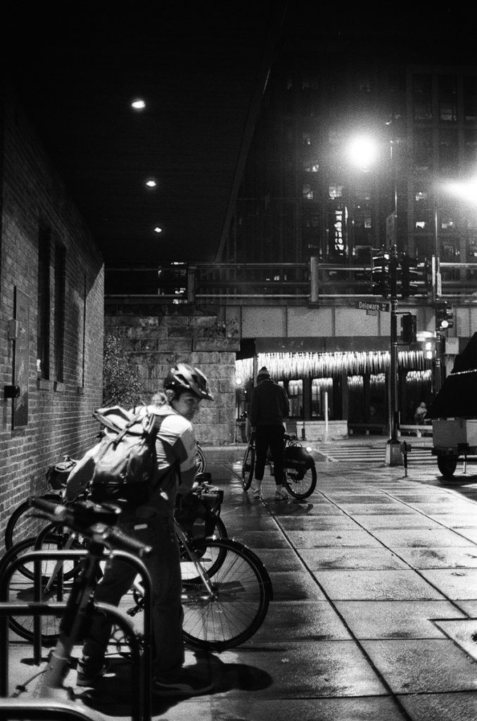 Black and white night time street photography