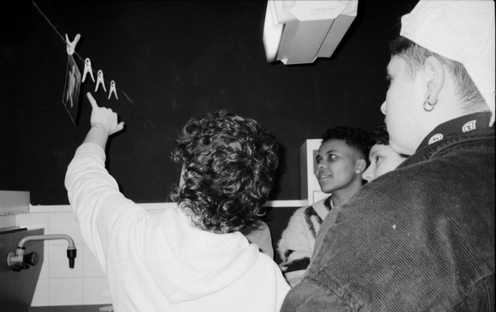 Mixing chemicals in the darkroom