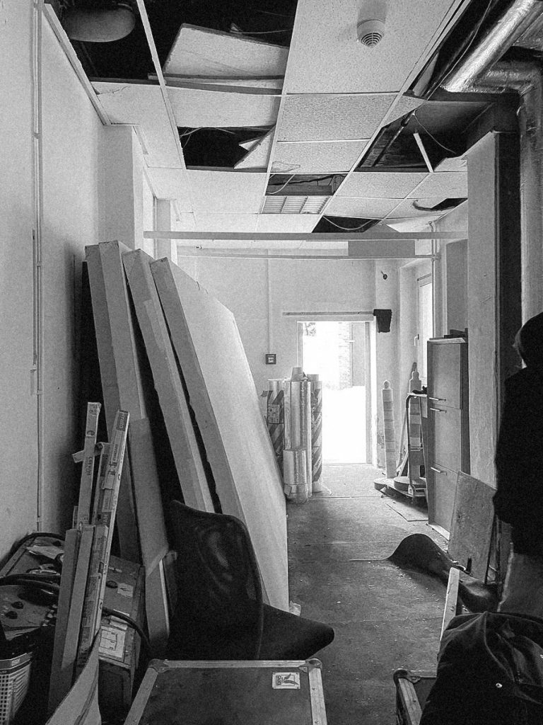 hallway in a darkroom