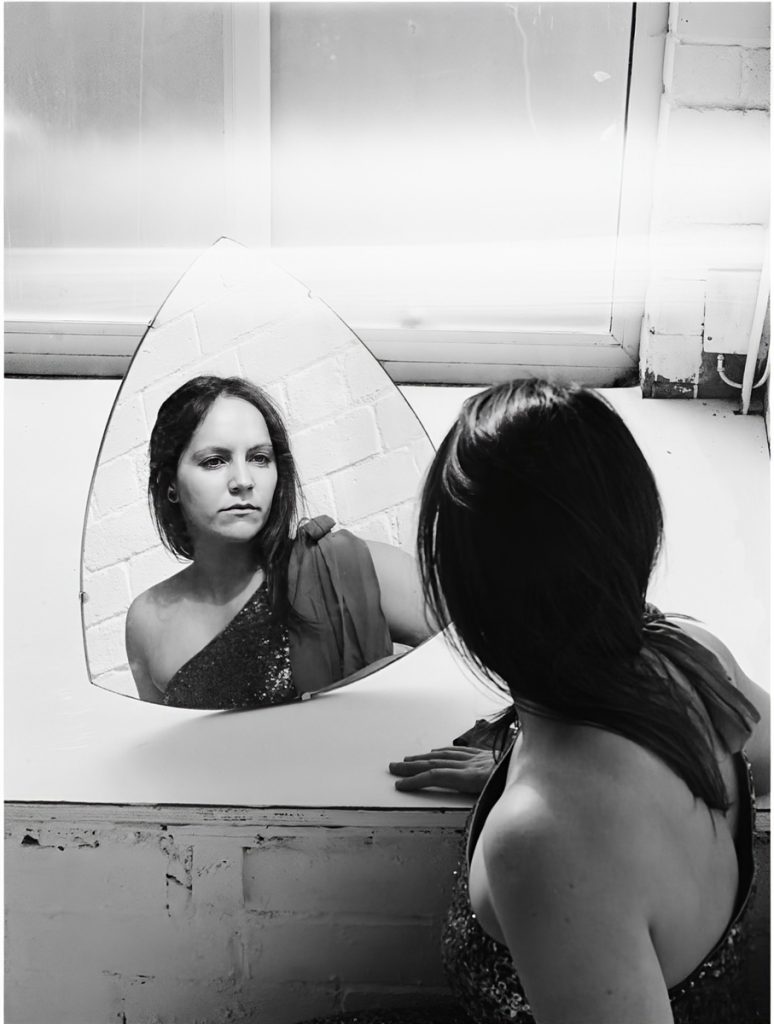 Black and white mirror portrait
