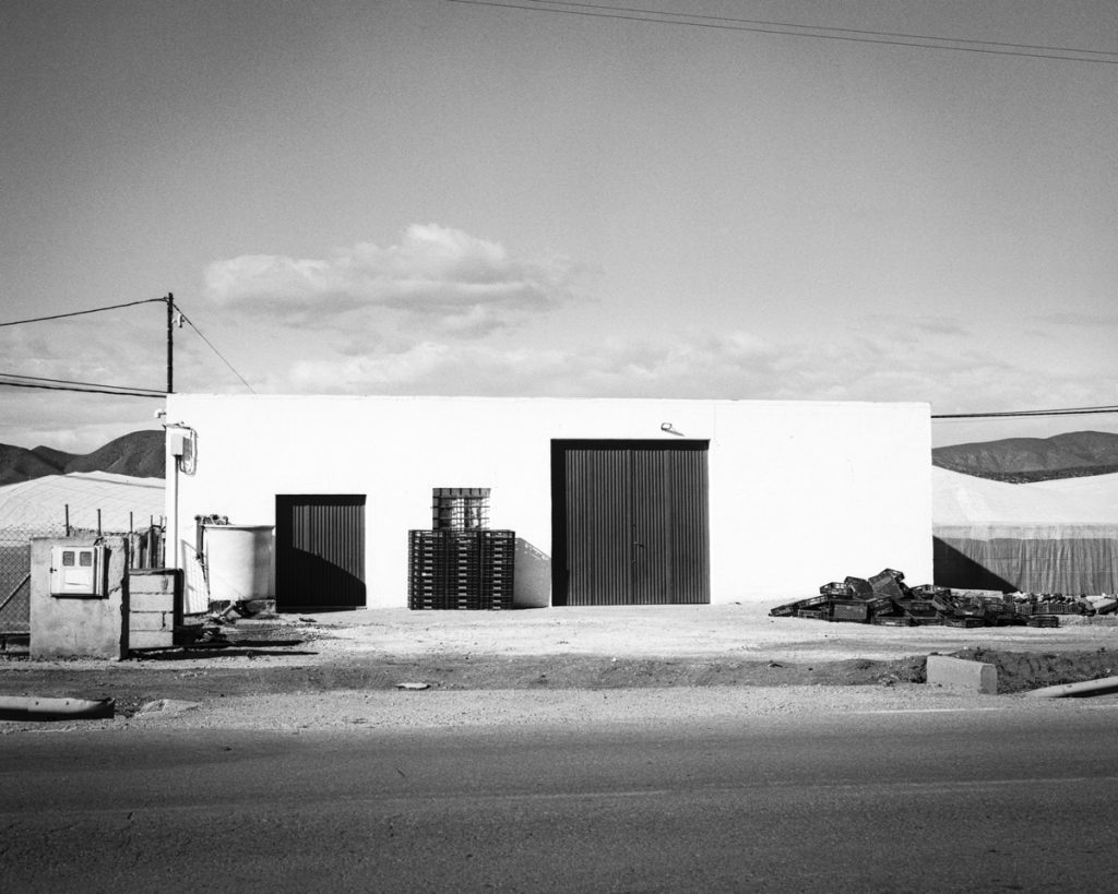 Black and white picture of a building