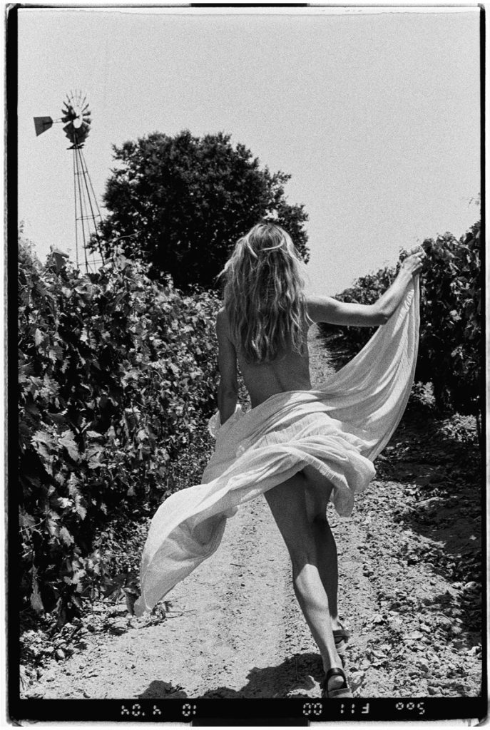 Woman running down the path