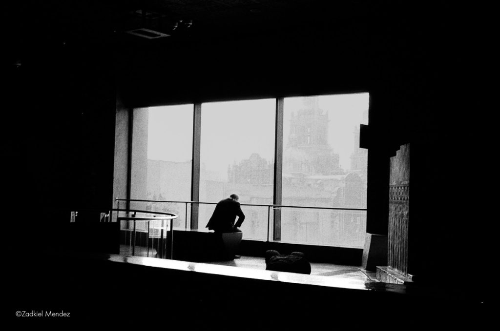 Black and white silhouette of a window