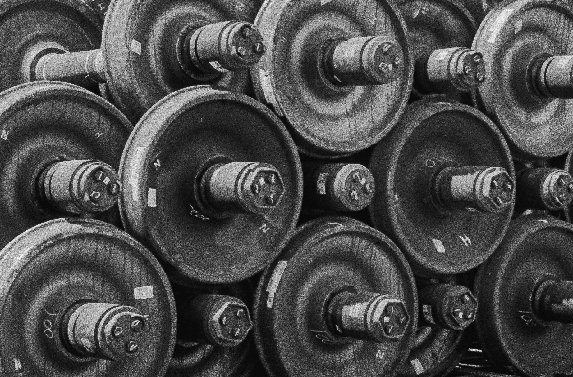 ‪@bob1948.bsky.social‬ · 2d I prefer this version Newly manufactured wheel sets at National Steel Car in Hamilton. Yashica Electro 35 GSN, Kentmere Pan 200, developed with Ilford ID-11 at 1+1 for 8.75 minutes at 20 deg.C. @ilfordphoto.co #fridayfavourites #blackandwhite #35mm #believeinfilm #filmphotography #streetphotography