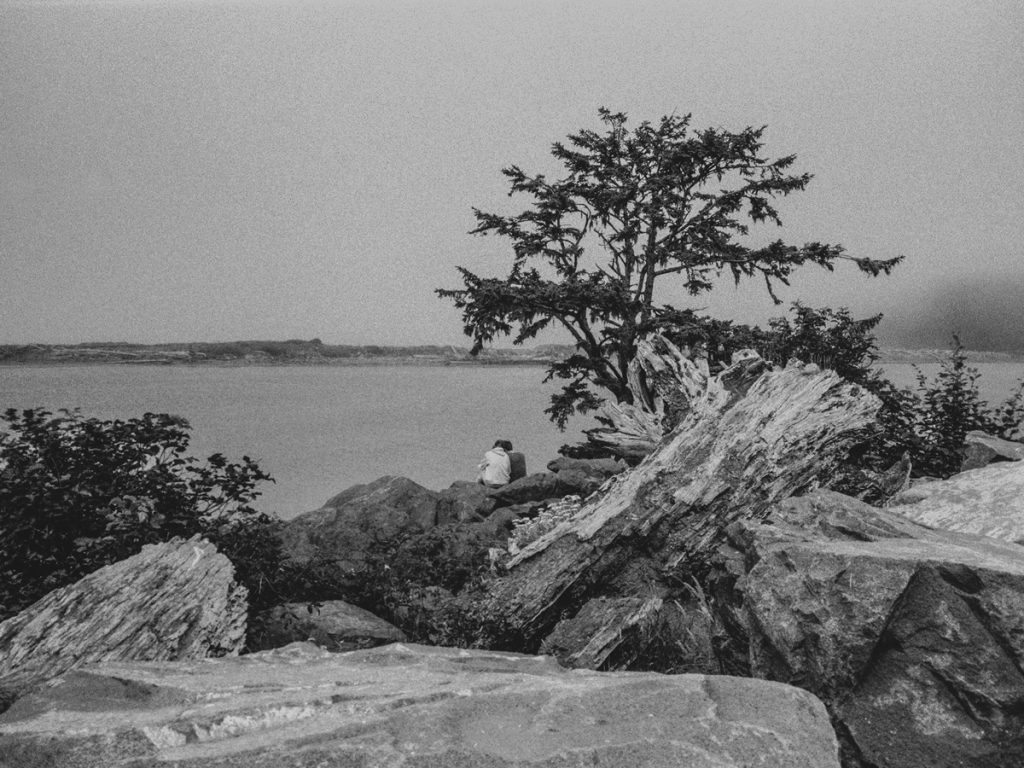 Black and white landscape shot