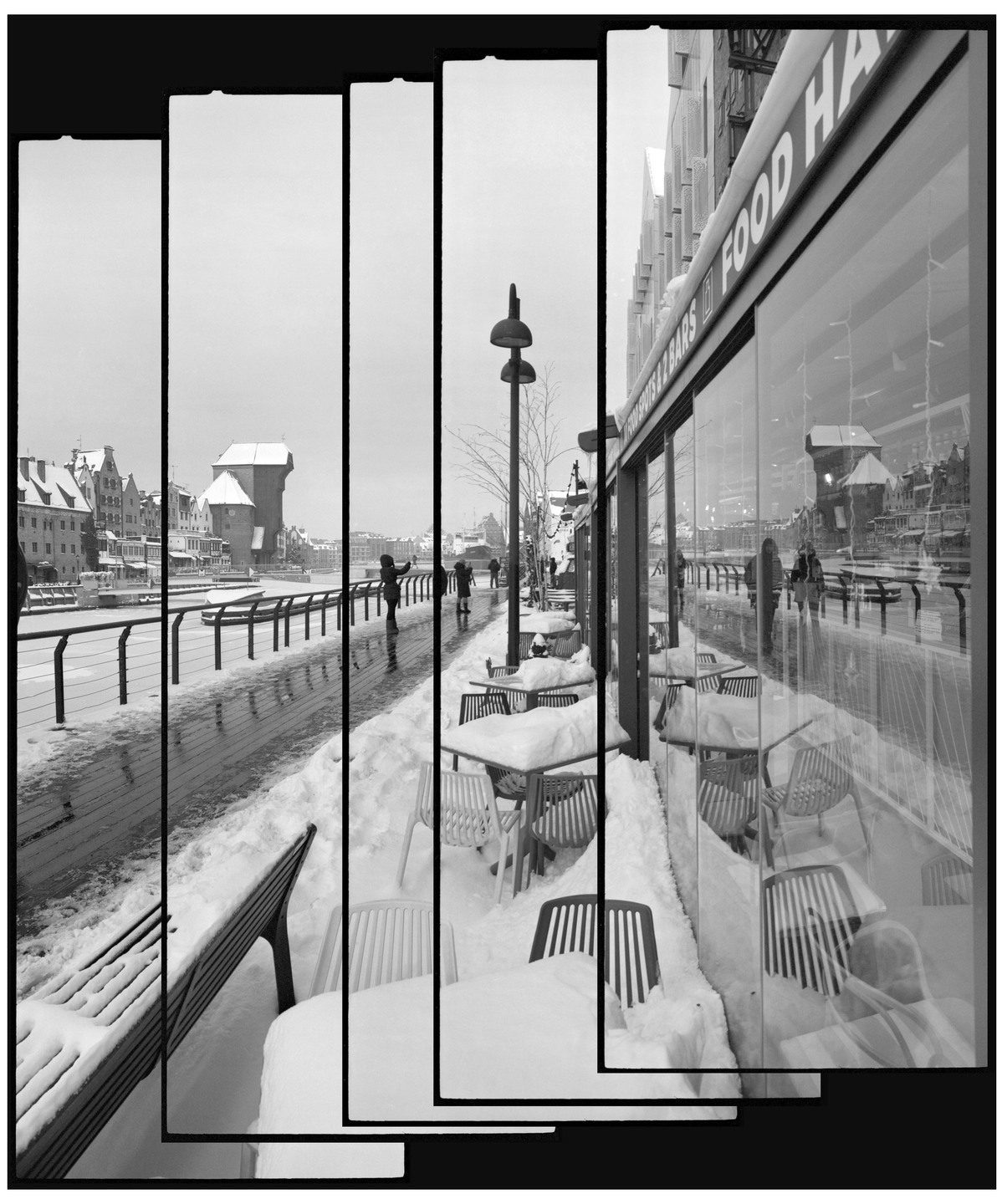 xpan_mikolaj_poloczanski• Wyspa Spichrzów Gdańsk Granary Island II. Winter. 5 x Hasselblad xpan II+45/4; Ilford xp2 super. #ilfordphoto #Hasselbladxpan #xpan #35mmphotography #analogpanorama #beliveinfilm #analogphotography #analogcamera #fridayfavourites #ilfordxp2 #35mmmilano #ilfordphotopl #buyfilmnotmegapixels #bnwphotography #bnw_zone #analogcommunity #shootonfilm #shootfilmnotmegapixels #gdansk #blackandwhite #panophotography #analogforever #polskapanoramiczna