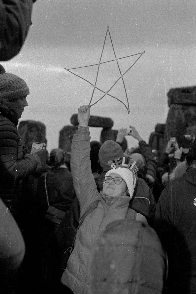 Kentmere-400-Pentagram-at-Winter-Solstice-Stonehenge