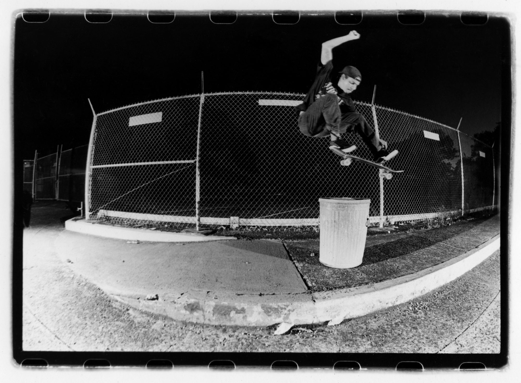 Josue-Watts-Kickflip-La-Boca-Panama Shot by Rafael Gonzles on ILFORD HP5 PLUS for Skate Thru the city